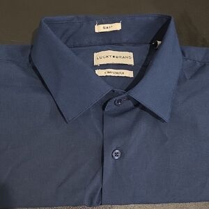 Lucky Brand Men's Navy Stretch Dress Shirt